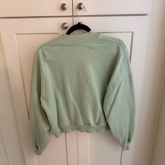 Gymshark Light Green Quarter-Zip Sweatshirt Medium - Picture 3 of 10